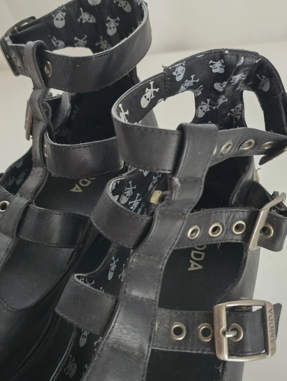 LA MODA Flower Platform Mary Janes Goth Punk Y2K Chunky Shoes Size 10